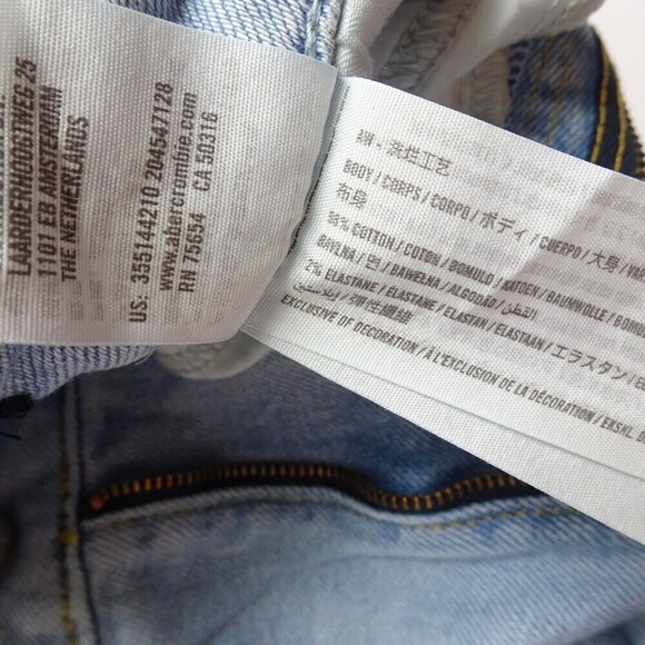 HOLLISTER Women's Jeans Cuffed Ankle Denim Stretch Light Wash Relaxed W28 L29 - Picture 13 of 13